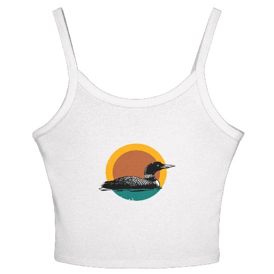 Loon Sunset Faded Look with Retro Colors Women's Spaghetti Strap Tank Top