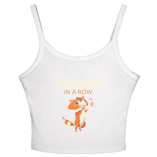 Fifty Steps In a Row Funny Walk Routine Red Panda Women's Spaghetti Strap Tank Top