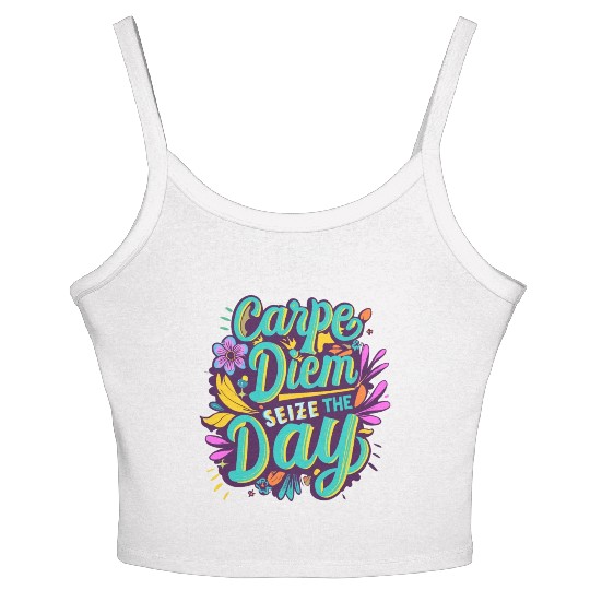 Carpe diem Women's Spaghetti Strap Tank Top