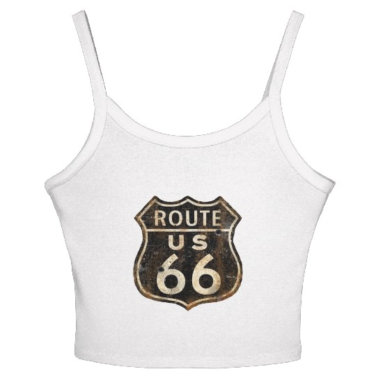 Route 66 vintage sign 2 Women's Spaghetti Strap Tank Top