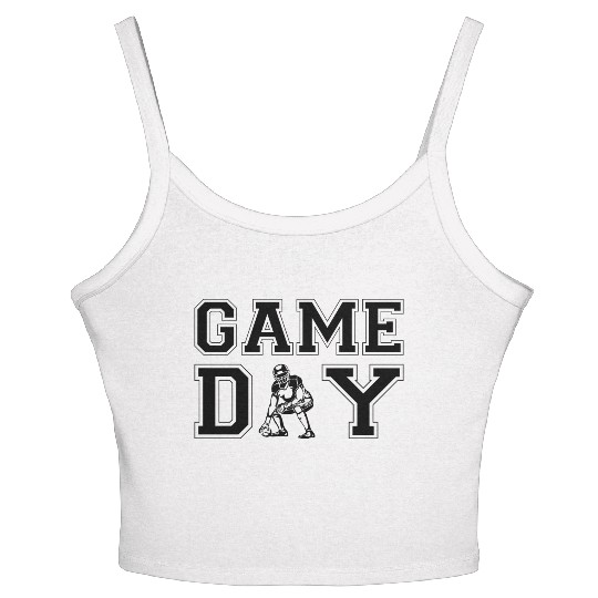 Game Day for Men Women Football Sunday Funday Women's Spaghetti Strap Tank Top