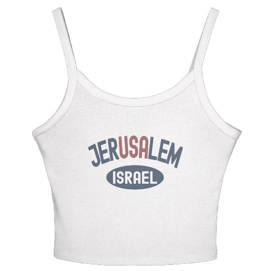 Usa Jerusalem Israel Women's Spaghetti Strap Tank Top
