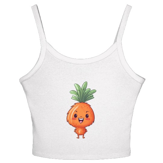 Kawaii Carrot: Cute Vegetable Pal Women's Spaghetti Strap Tank Top