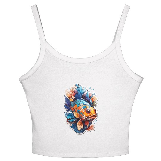 Mandarin Fish Kawaii Women's Spaghetti Strap Tank Top