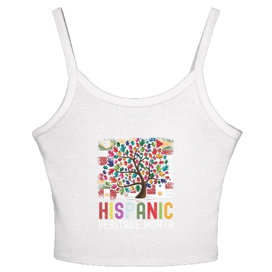 Hispanic Heritage Month Hand Flags Latin Women's Spaghetti Strap Tank Top