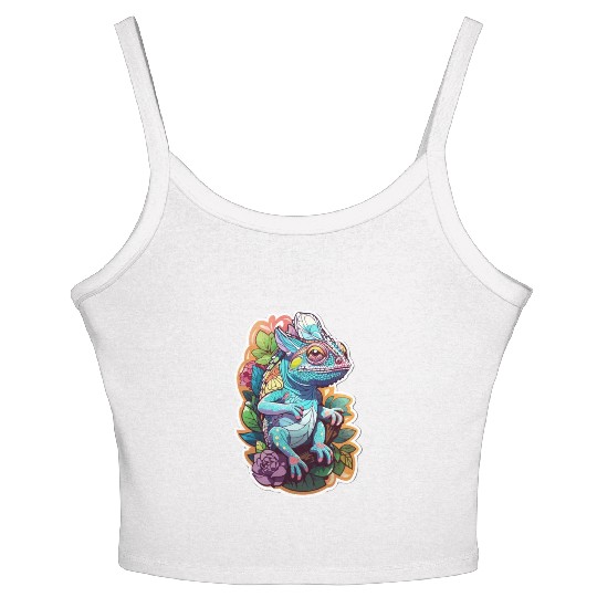 Chameleon kawaii Women's Spaghetti Strap Tank Top