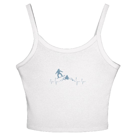 Snowboarder Heartbeat Snowboarding Heart Beat Women's Spaghetti Strap Tank Top