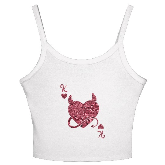 Halloween Card Game King of Hearts Devilish Women's Spaghetti Strap Tank Top