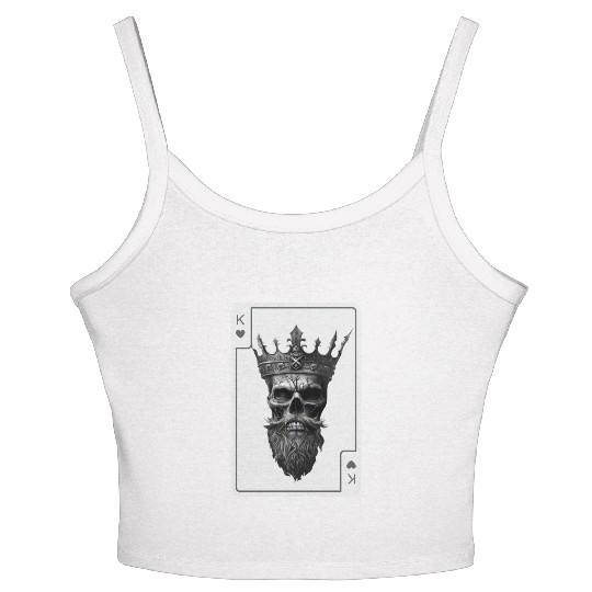 King of Hearts Creepy Card Game Poker Women's Spaghetti Strap Tank Top