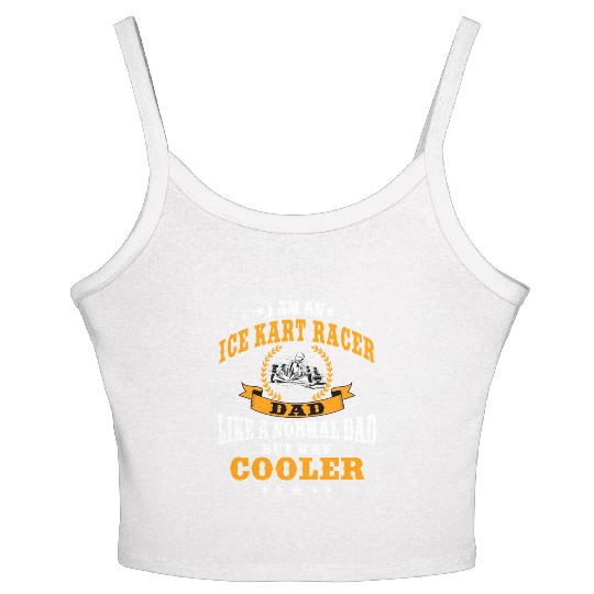 Funny Ice Kart Racer Dad Design Women's Spaghetti Strap Tank Top