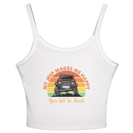 my jeep makes me happy Women's Spaghetti Strap Tank Top