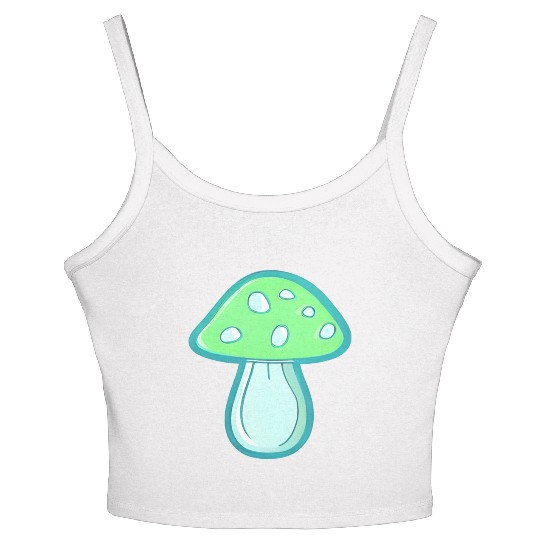 Mushroom CV2 Light Green and Blue Women's Spaghetti Strap Tank Top