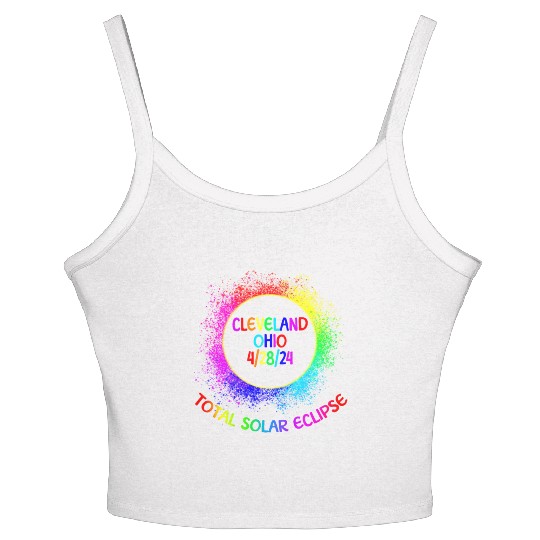 Total Solar Eclipse Cleveland Ohio 4/28/24 Kids Women's Spaghetti Strap Tank Top