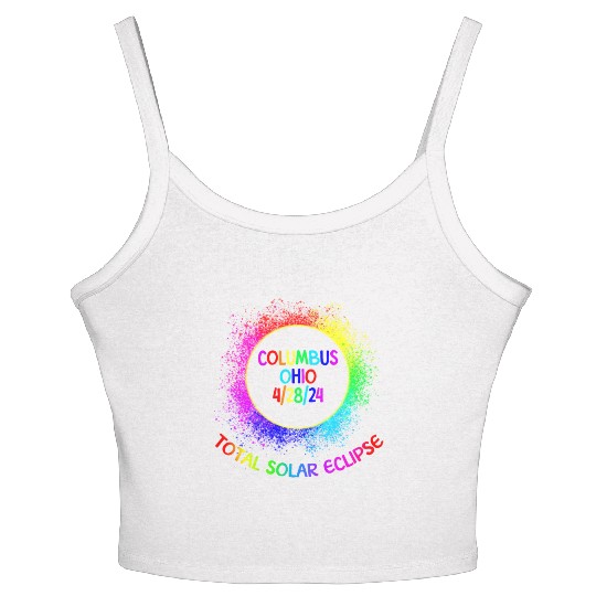 Total Solar Eclipse Columbus Ohio 4/28/24 Kids Women's Spaghetti Strap Tank Top