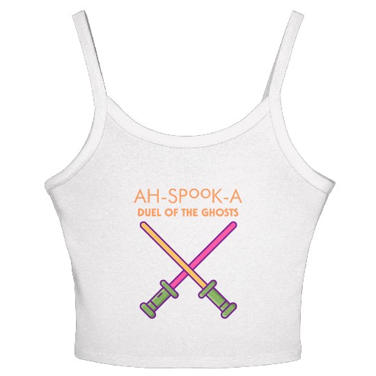 Ahs-Booka: Duel of the Ghosts Retro Halloween Women's Spaghetti Strap Tank Top