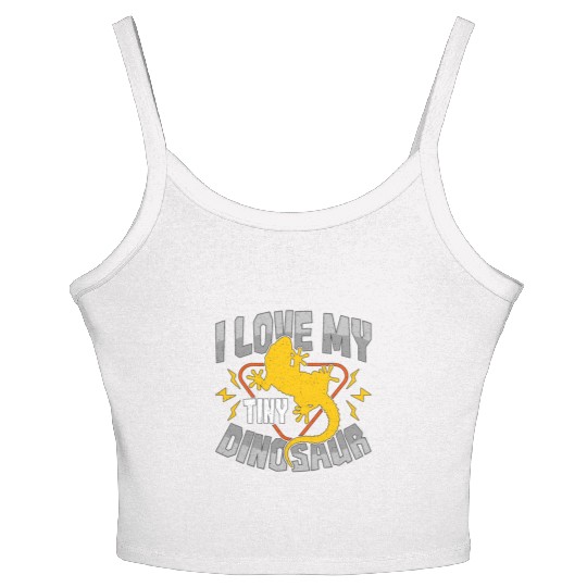 Leopard Gecko I Love My Tiny Dinosaur Lizard Lover Women's Spaghetti Strap Tank Top