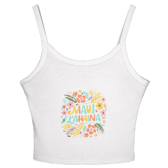 Maui Strong Lahaina Flower floral Women's Spaghetti Strap Tank Top