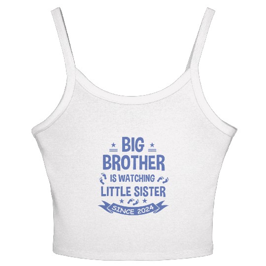The big brother takes care of the little sister in Women's Spaghetti Strap Tank Top