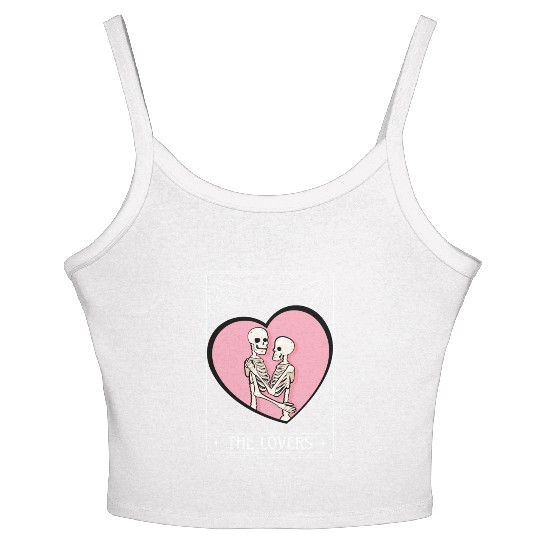 The Lovers Tarot Card Got Skeleton Skull Halloween Women's Spaghetti Strap Tank Top