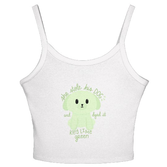 Key Lime Green Dog Women's Spaghetti Strap Tank Top