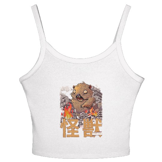 Kaiju Quokka Japanese Anime Monster Women's Spaghetti Strap Tank Top