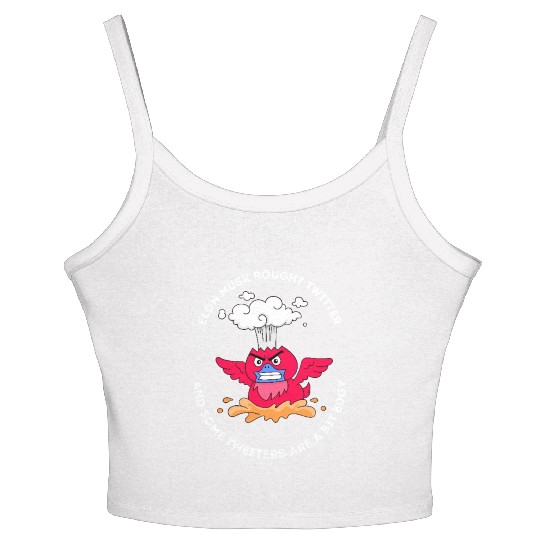 Elon Musk Angry Twitter Bird Women's Spaghetti Strap Tank Top