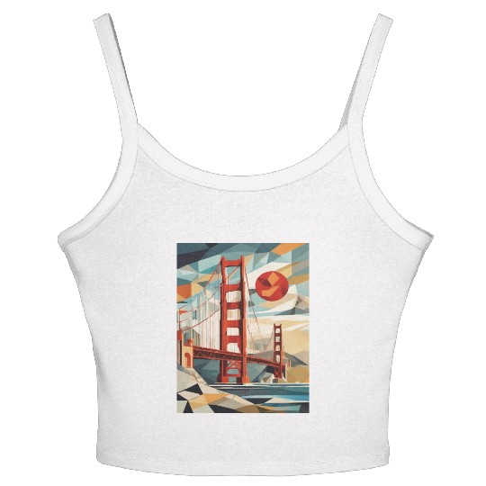 Golden Gate Bridge California Women's Spaghetti Strap Tank Top, Golden Gate