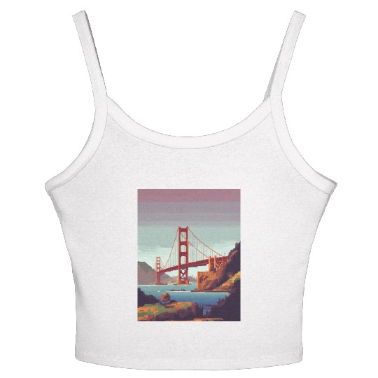 Golden Gate Bridge California Women's Spaghetti Strap Tank Top, Golden Gate