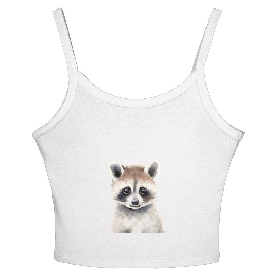 Baby Raccoon Portrait Women's Spaghetti Strap Tank Top