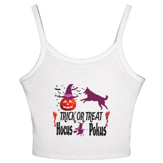 Pumpkin Halloween Trick or Treat Hocus Pocus Dog Women's Spaghetti Strap Tank Top
