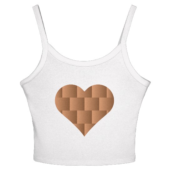 Brown Cute Heart Icon Women's Spaghetti Strap Tank Top
