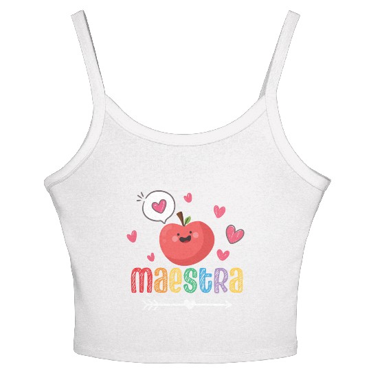 Maestra Bilingual Spanish Teacher team Women's Spaghetti Strap Tank Top
