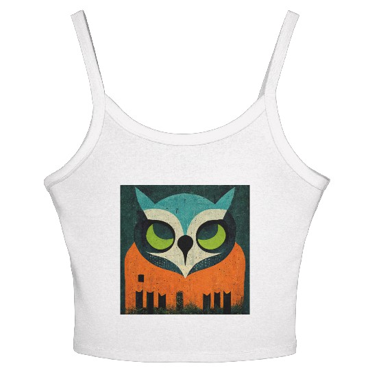 Mod Owl: Teal-Headed Owl Women's Spaghetti Strap Tank Top