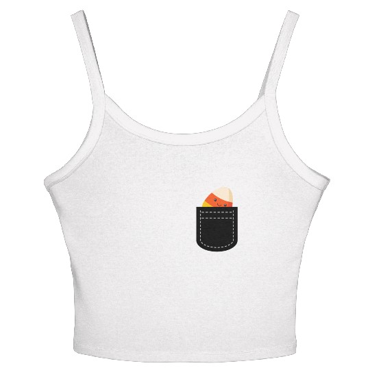 Cool Candy Corn For Men Women Pocket Candy Corn Women's Spaghetti Strap Tank Top