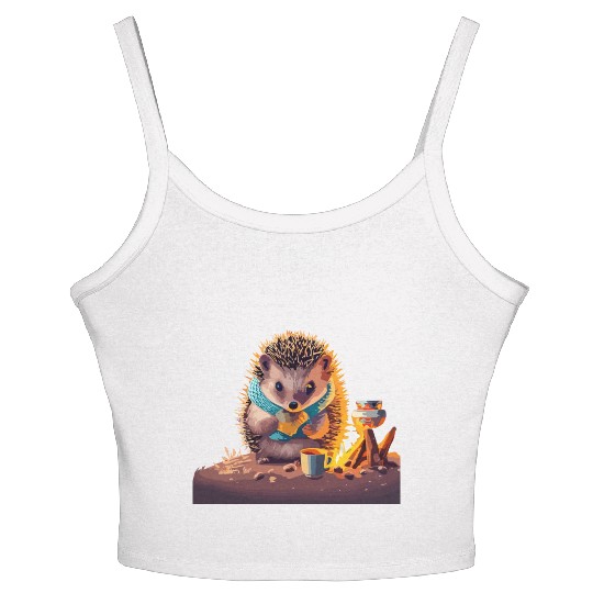 Campfire Hedgehog Women's Spaghetti Strap Tank Top