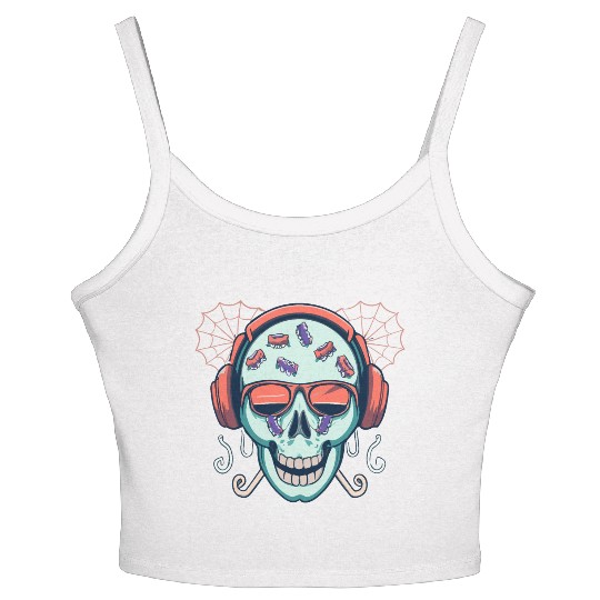 Skull Candy Halloween For Music Women's Spaghetti Strap Tank Top