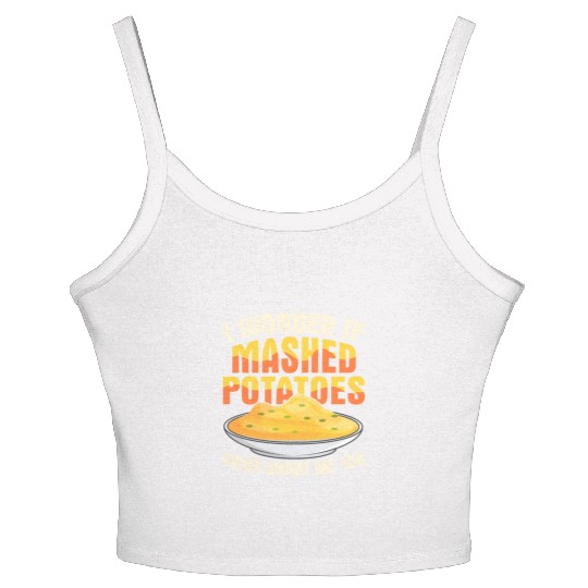I Wonder If Mashed Potatoes Thanksgiving Food Women's Spaghetti Strap Tank Top
