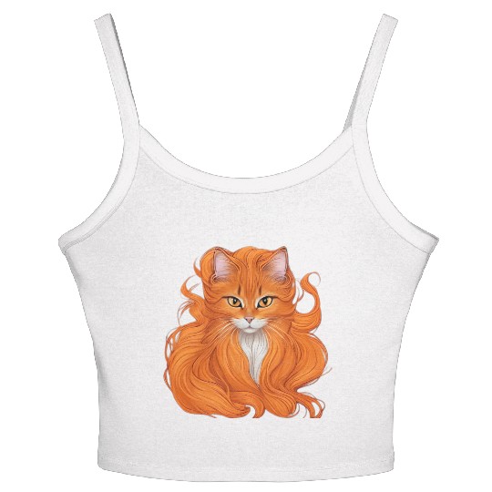 A beautiful, small orange cat. Innovative and fres Women's Spaghetti Strap Tank Top
