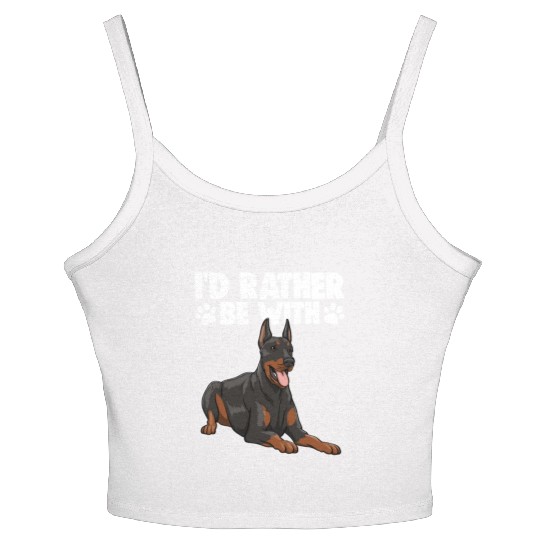 I'd Rather Be With Doberman Women's Spaghetti Strap Tank Top