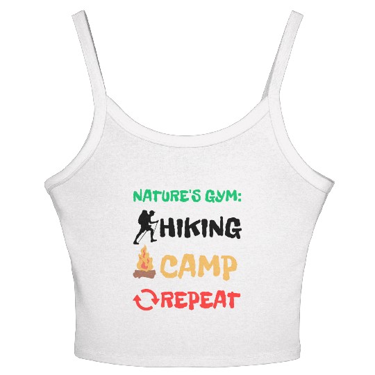 Nature's Gym: Hiking Camp Repeat Camping Hiking Women's Spaghetti Strap Tank Top