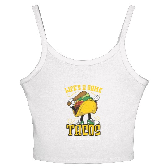 Taco Mexican Food Baseball Card Baseball Player Women's Spaghetti Strap Tank Top