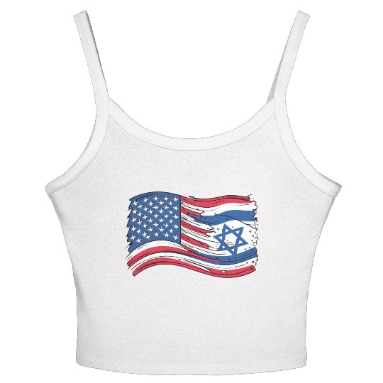 USA Israel flag! We stand with Israel! Women's Spaghetti Strap Tank Top