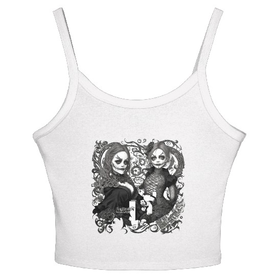 Young witch and pumpkin Halloween 2 Women's Spaghetti Strap Tank Top