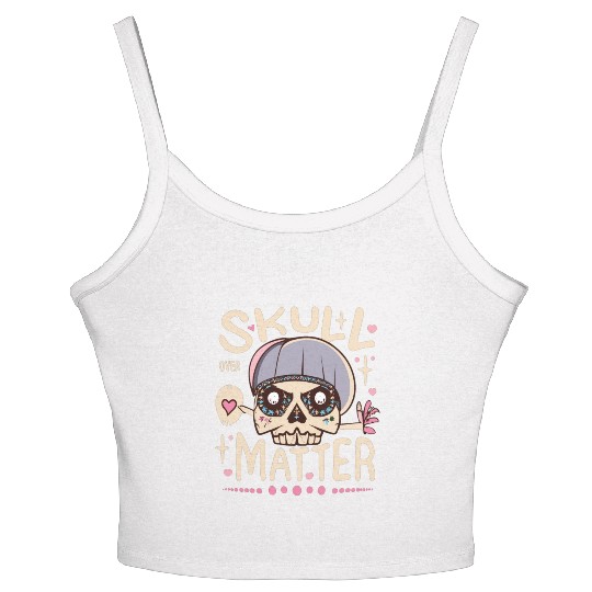 Totenkopf Skull Skulls Totenschädel Spruch Women's Spaghetti Strap Tank Top