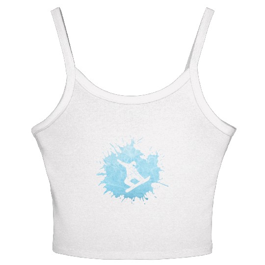 Snowboarder on Snowboard Freestyle Snowboarding Women's Spaghetti Strap Tank Top
