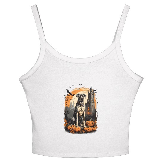 A Great Dane Halloween Adventure Women's Spaghetti Strap Tank Top