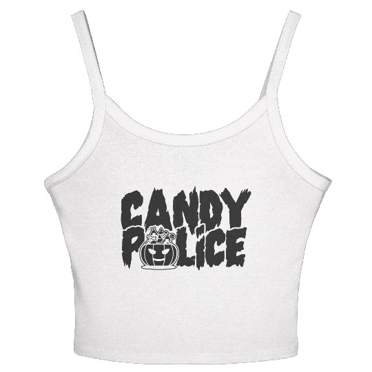 Candy Police Funny Halloween Women's Spaghetti Strap Tank Top