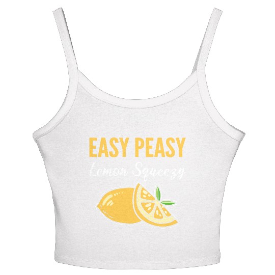 Easy Peasy Lemon Lemonade Vendor Gift Women's Spaghetti Strap Tank Top