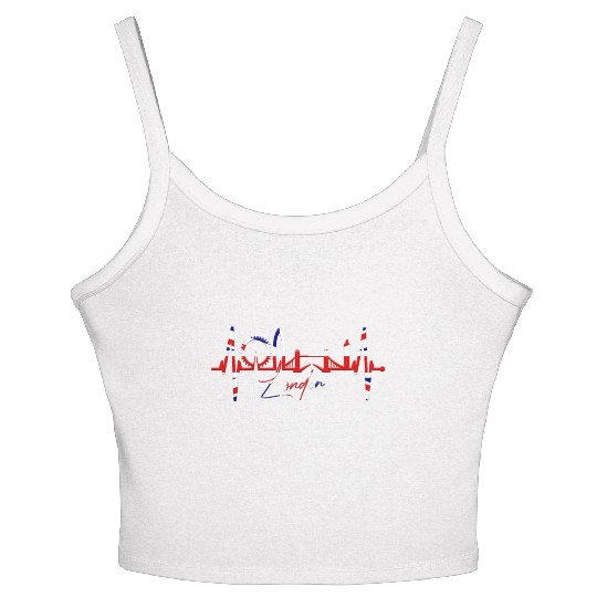 London Skyline Heartbeat England Fan Lover UK Gift Women's Spaghetti Strap Tank Top