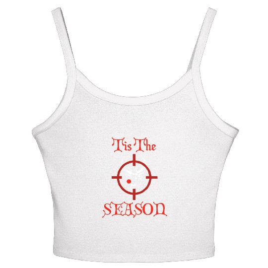 Funny Redneck Deer Hunting Christmas Design Women's Spaghetti Strap Tank Top